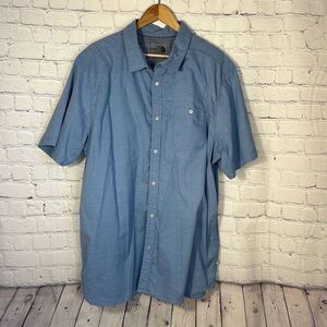 North Face Men's Shirt Size XL Short Sleeve Button Up Blue & White Striped